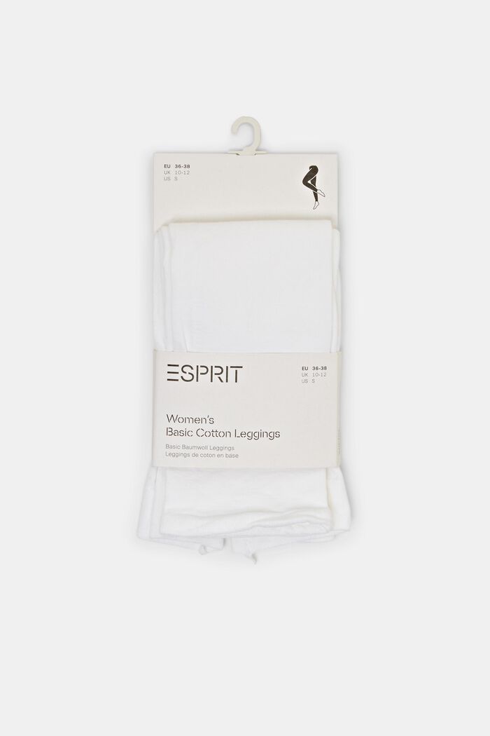 Opaque leggings, blended cotton, WHITE, detail image number 0