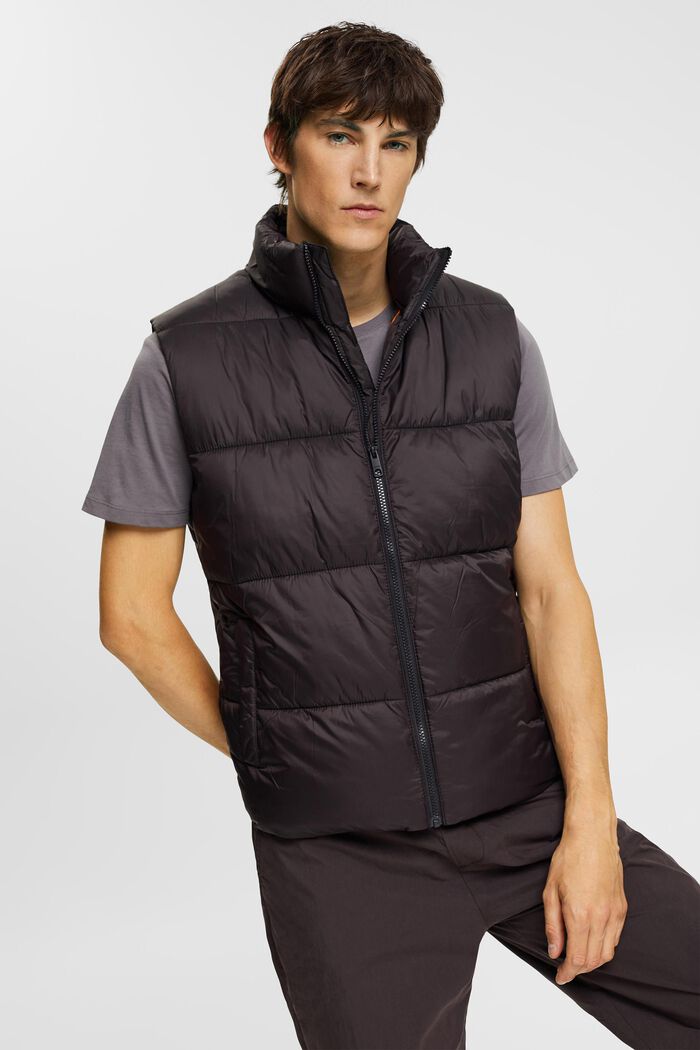 Quilted body warmer with high neck