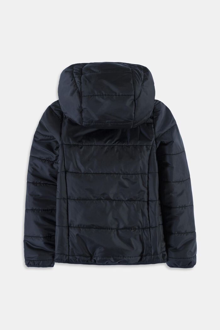 Padded quilted jacket with a hood, BLACK, detail image number 1