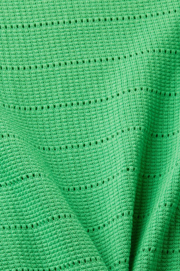 Pointelle cotton jumper, GREEN, detail image number 4