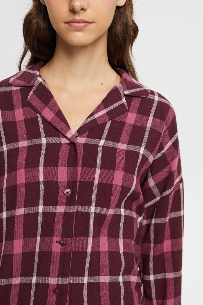 Checked flannel pyjama set, BORDEAUX RED, detail image number 2