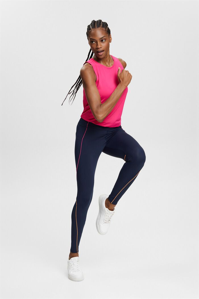 High-Waisted Sports Pants, NAVY, detail image number 1