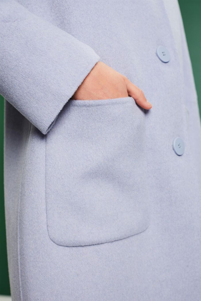 Wool Blend Coat, LIGHT BLUE LAVENDER, detail image number 3