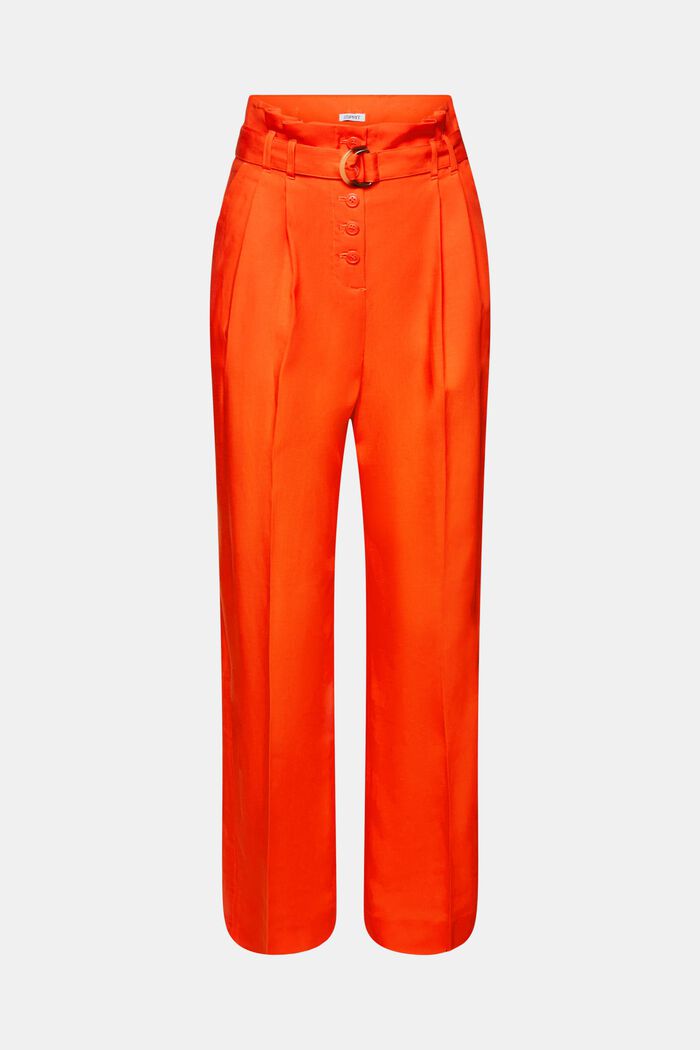 Mix and Match Cropped High-Rise Culotte Pants, BRIGHT ORANGE, detail image number 7