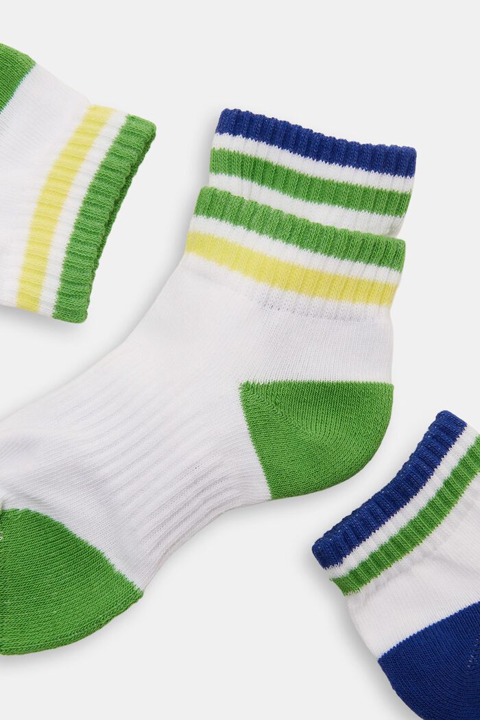 2-pack of athletic socks with coloured accents, BLUE/GREEN, detail image number 1