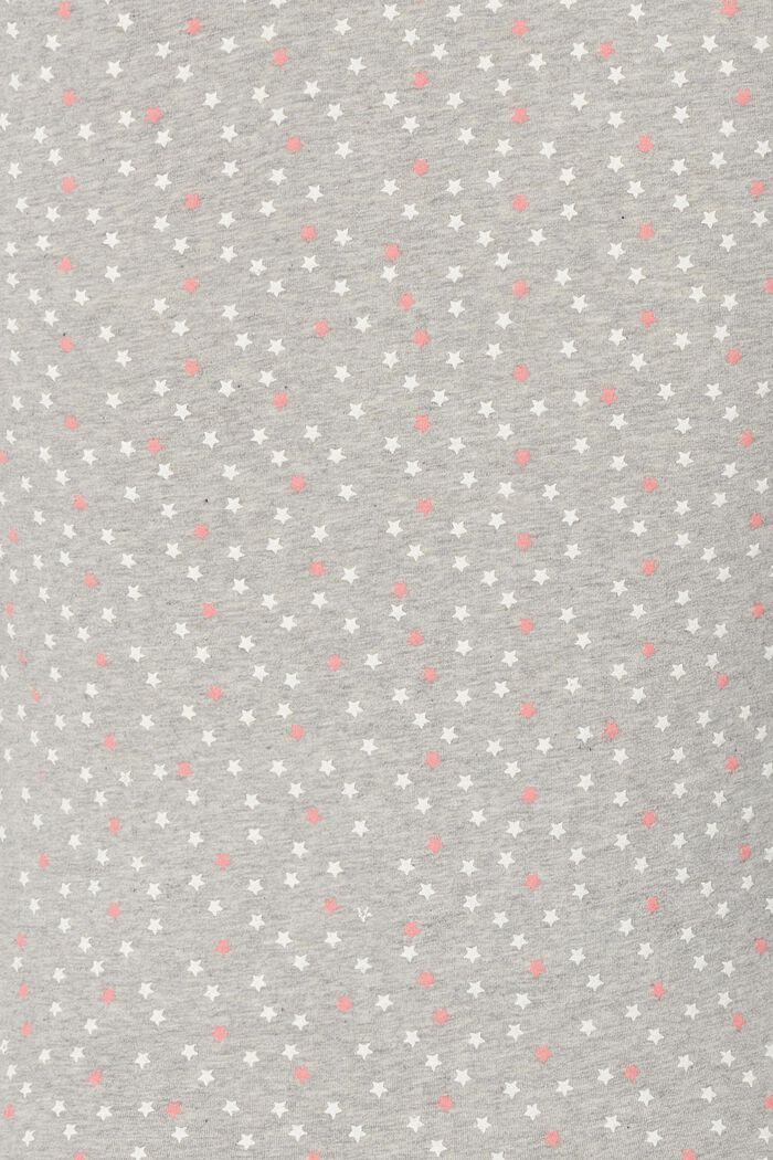 Pyjama set with star print, organic cotton, LIGHT GREY MELANGE, detail image number 5
