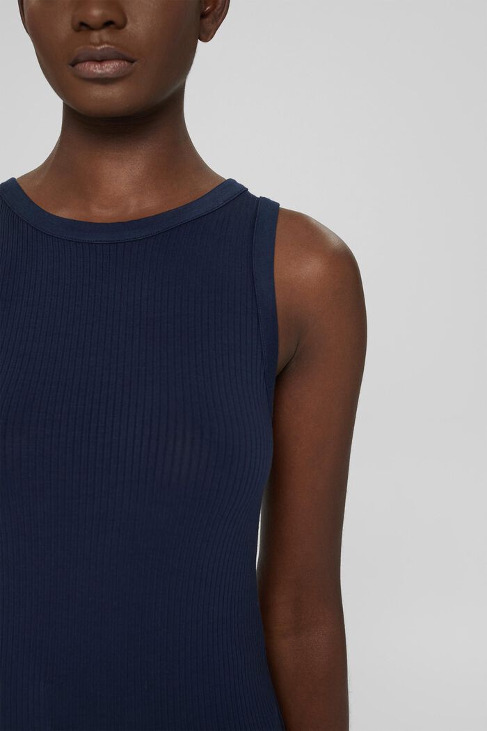 Ribbed tank top made of LENZING™ ECOVERO™, NAVY, detail image number 0
