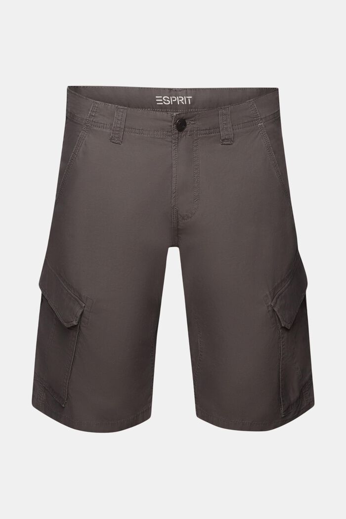 Cargo shorts, 100% cotton, DARK GREY, detail image number 7