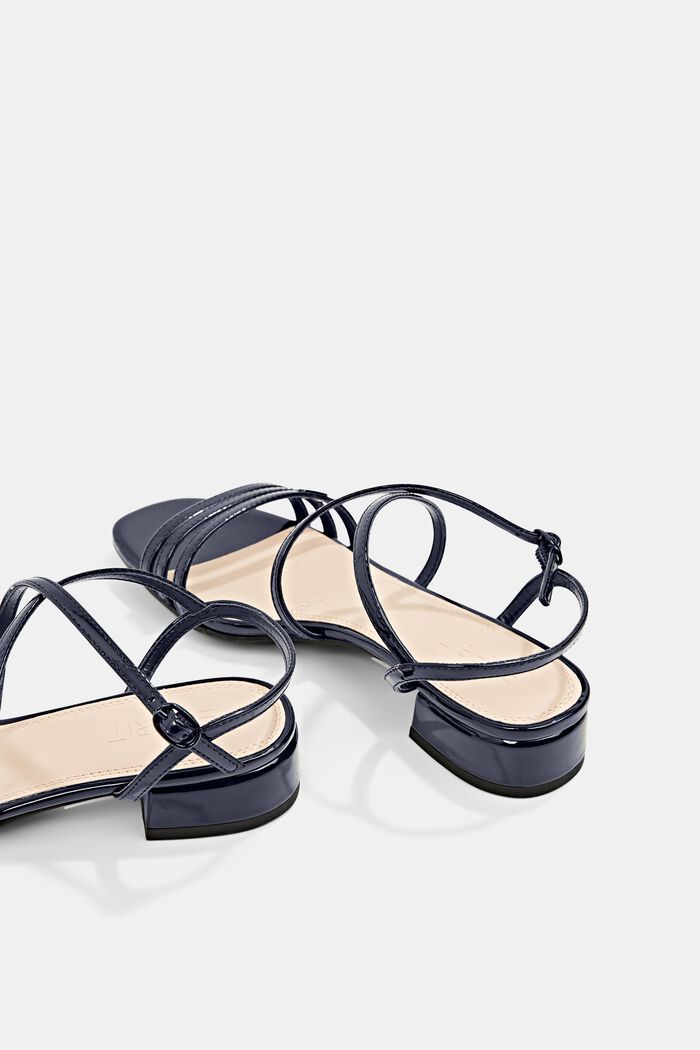 Strappy sandals made of faux patent leather, NAVY, detail image number 3
