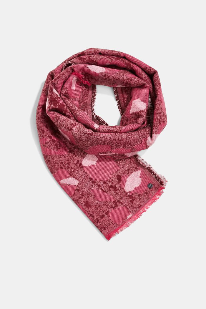 Patterned scarf, LENZING™ ECOVERO™, PINK FUCHSIA, detail image number 0
