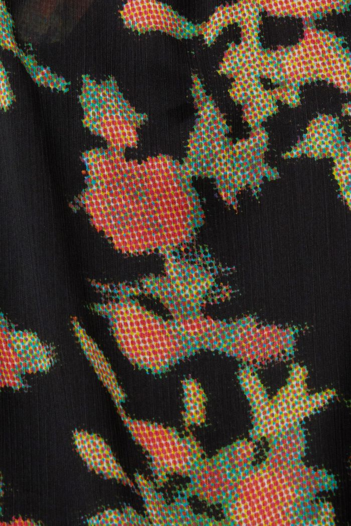 Printed chiffon blouse with ruffles, BLACK, detail image number 1