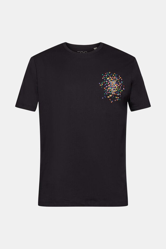 T-shirt with chest print, BLACK, detail image number 6
