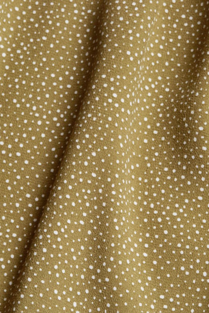 Crêpe blouse with a print, LENZING™ ECOVERO™, LEAF GREEN, detail image number 4