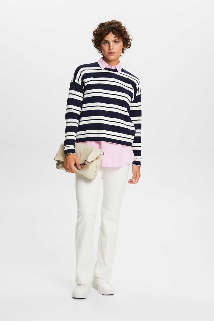 Oversized jumper, 100% cotton, NAVY, detail image number 1