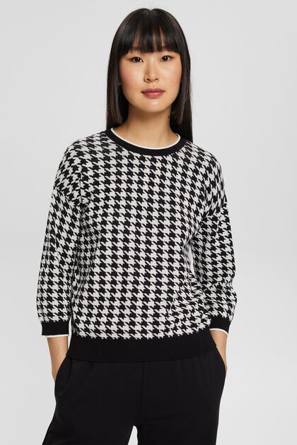 Jumper with houndstooth checks