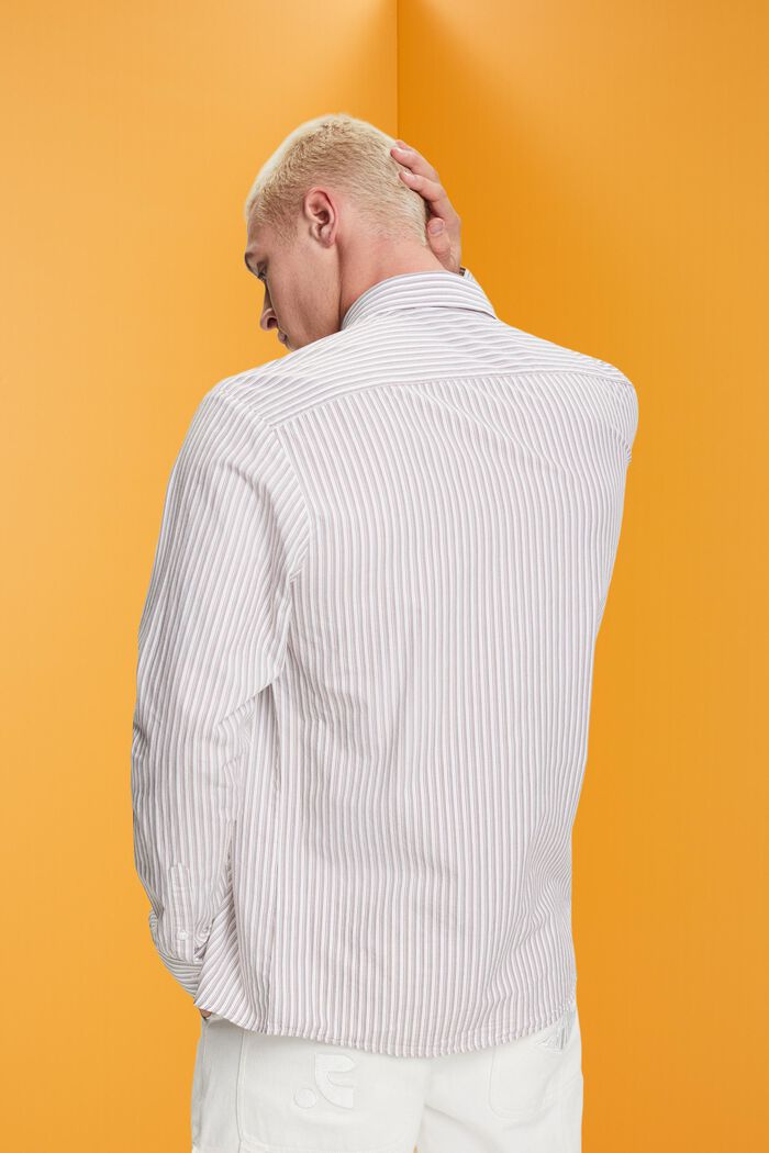 Striped sustainable cotton shirt, TOFFEE, detail image number 3
