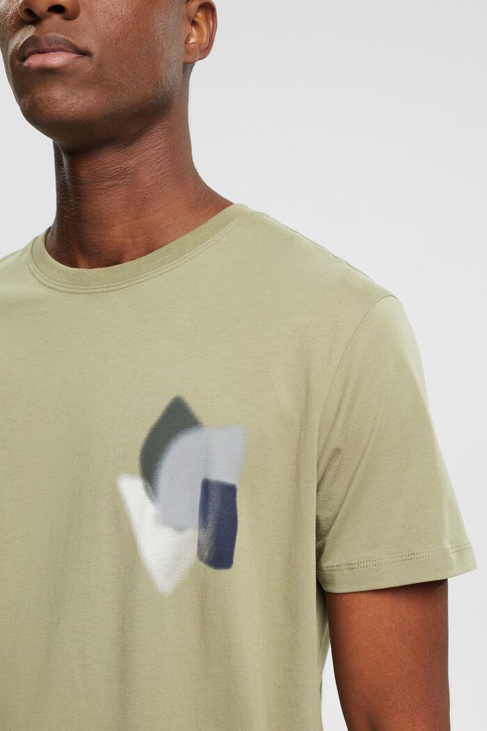 T-shirt with chest print, LIGHT KHAKI, detail image number 0