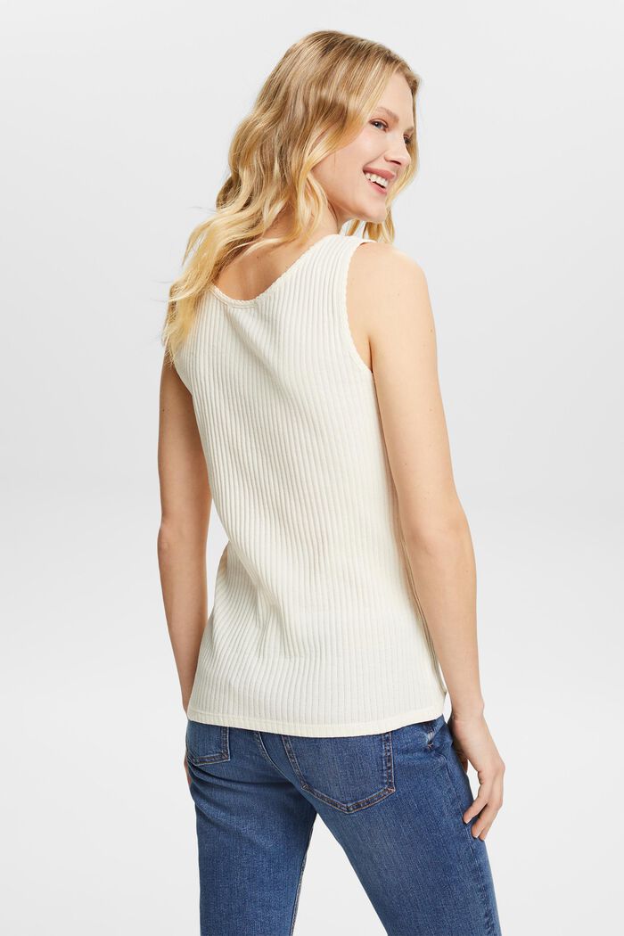 Top with pointelle pattern, OFF WHITE, detail image number 2