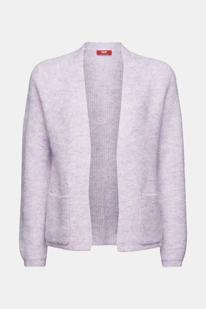 Open-Front Rib-Knit Cardigan, LAVENDER, detail image number 6