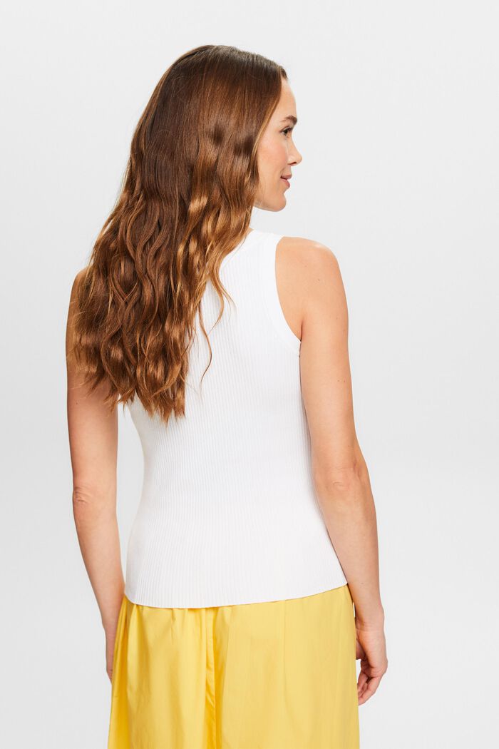 Ribbed Sweater Tank, WHITE, detail image number 2