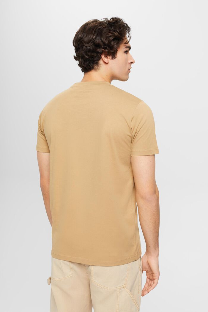 Pure cotton crew neck t-shirt, BEIGE, detail image number 3