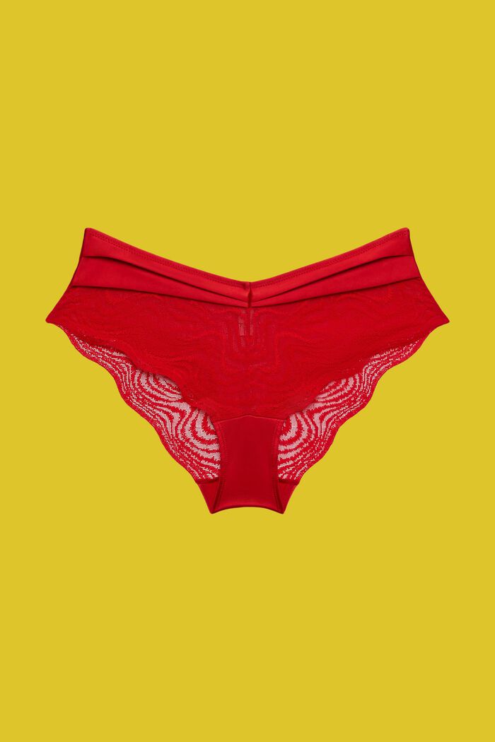 Hipster shorts with lace, RED, detail image number 4