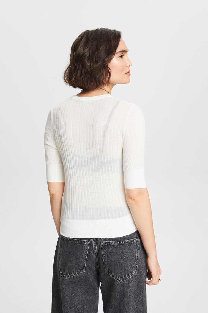 Button-Front Knit Top, OFF WHITE, detail image number 2