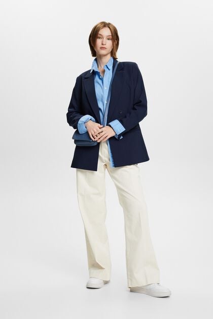 Mid-Rise Wide Fit Corduroy Trousers
