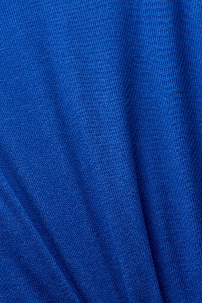 Ribbed V-Neck T-Shirt, BRIGHT BLUE, detail image number 4
