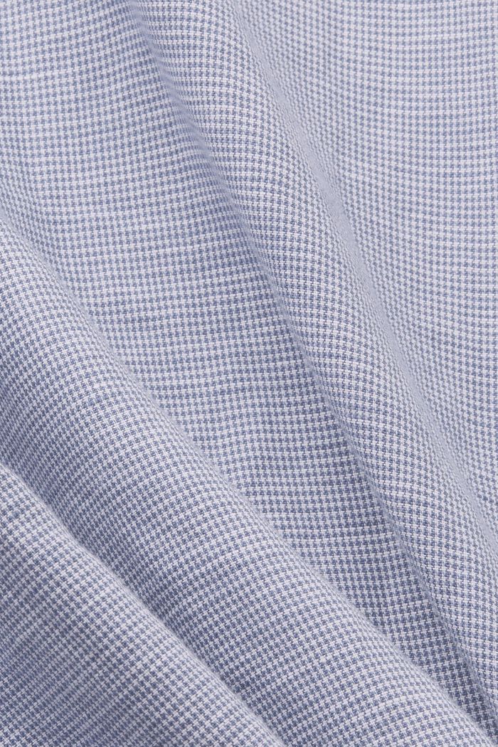 Blended linen dogstooth short-sleeved shirt, BLUE, detail image number 6