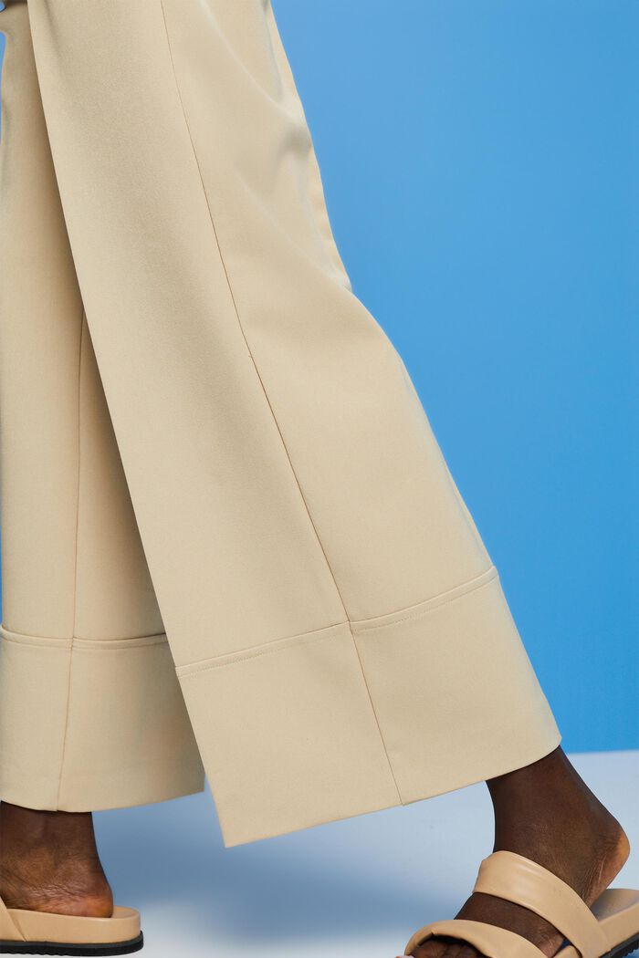 Culotte trousers with blended viscose, SAND, detail image number 4