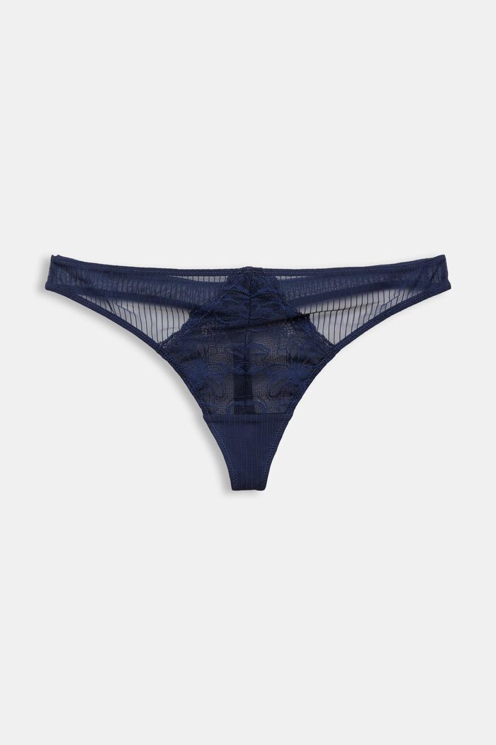 Hipster Lace Thong, NAVY, detail image number 4