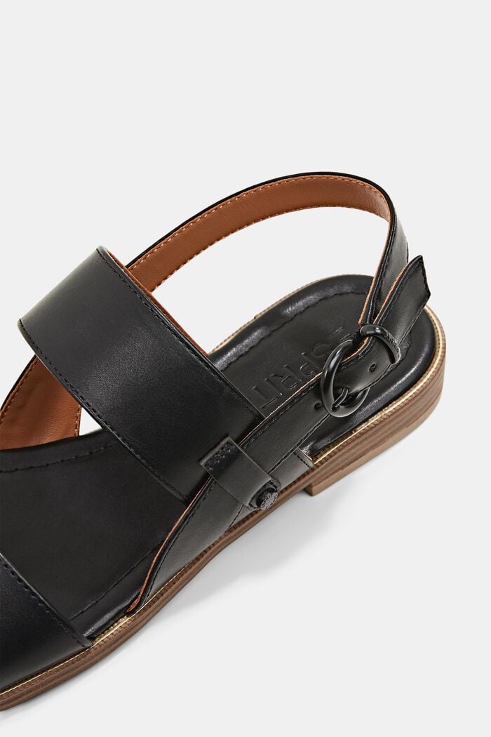 Sandals with wide straps, BLACK, detail image number 5