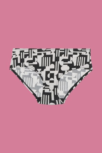 Shiny hipster briefs with geometric print