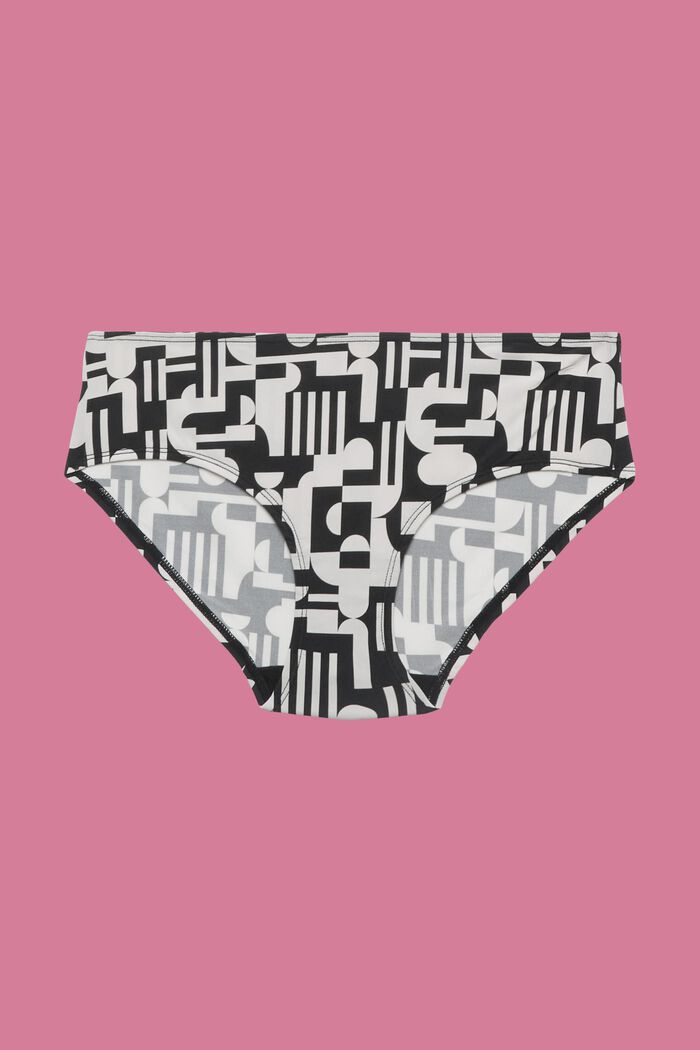 Shiny hipster briefs with geometric print, BLACK, detail image number 4