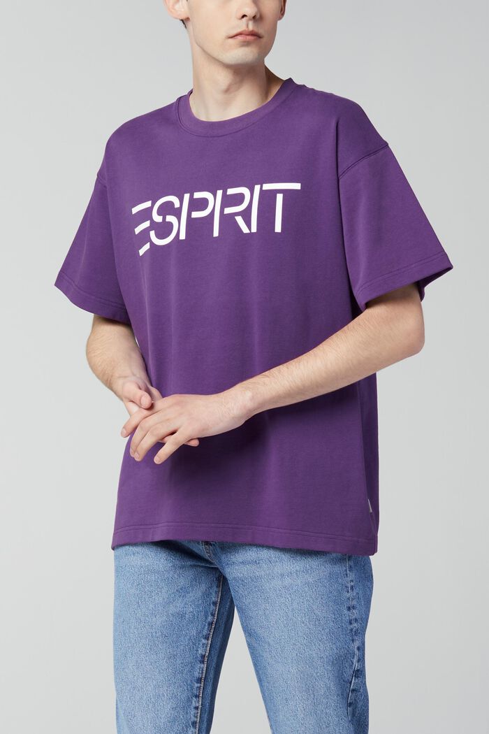 Unisex T-shirt with a logo print, LILAC, detail image number 0