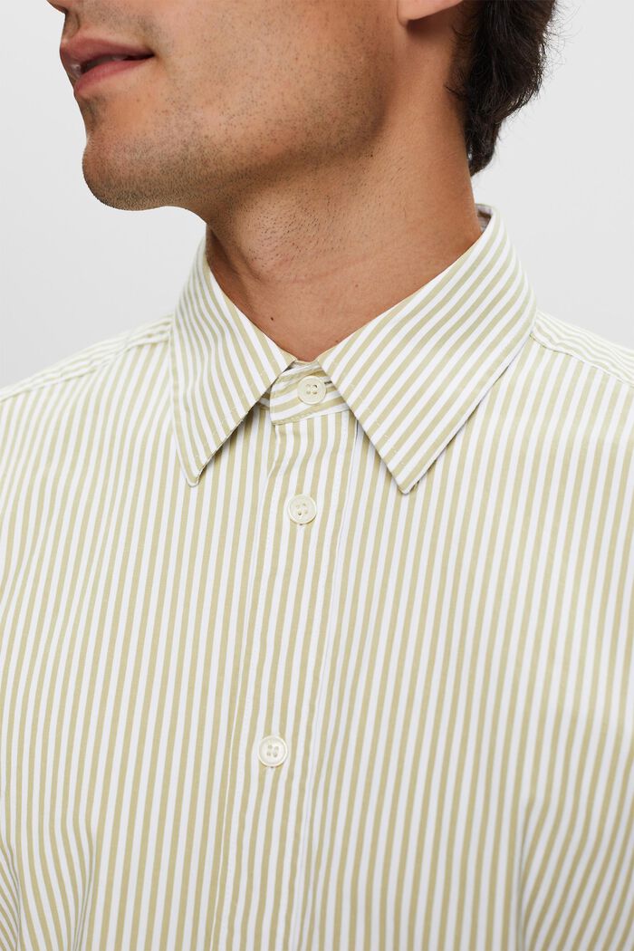 Striped Cotton Poplin Shirt, PISTACHIO GREEN, detail image number 2