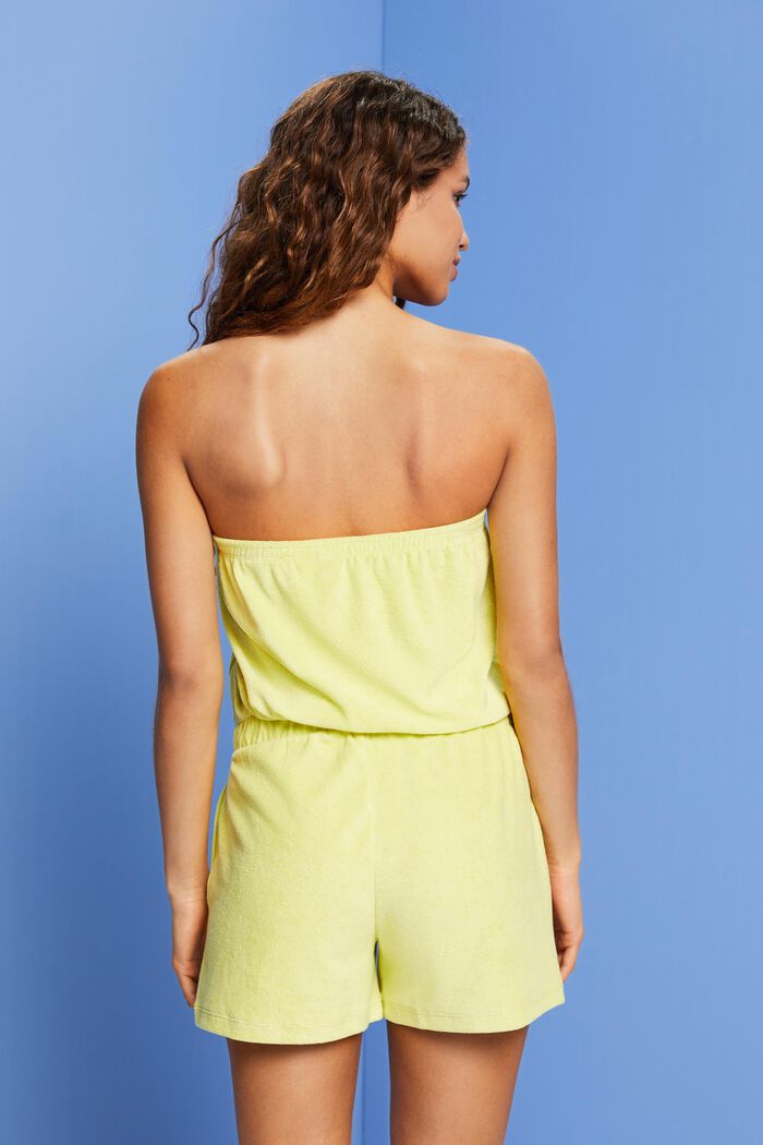 Recycled: terry beach jumpsuit, LIME YELLOW, detail image number 2