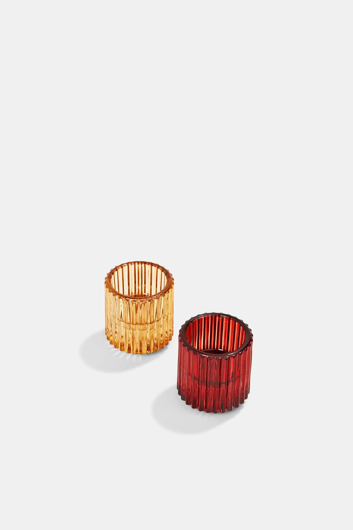 Set of two candle holders with double function, RED, detail image number 2