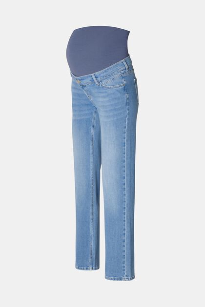 Straight leg jeans with over-bump waistband