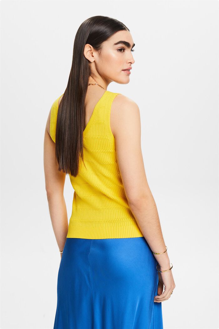 V-Neck Sweater Tank, YELLOW, detail image number 3