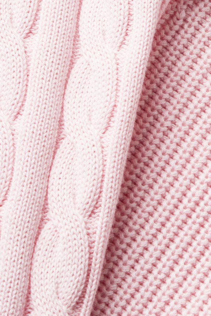 Mixed pattern chunky knit slipover, LIGHT PINK, detail image number 6