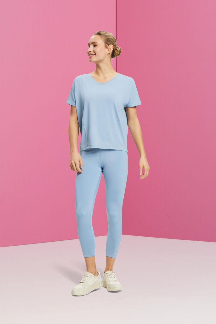 Active v-neck t-shirt with E-DRY, PASTEL BLUE, detail image number 1