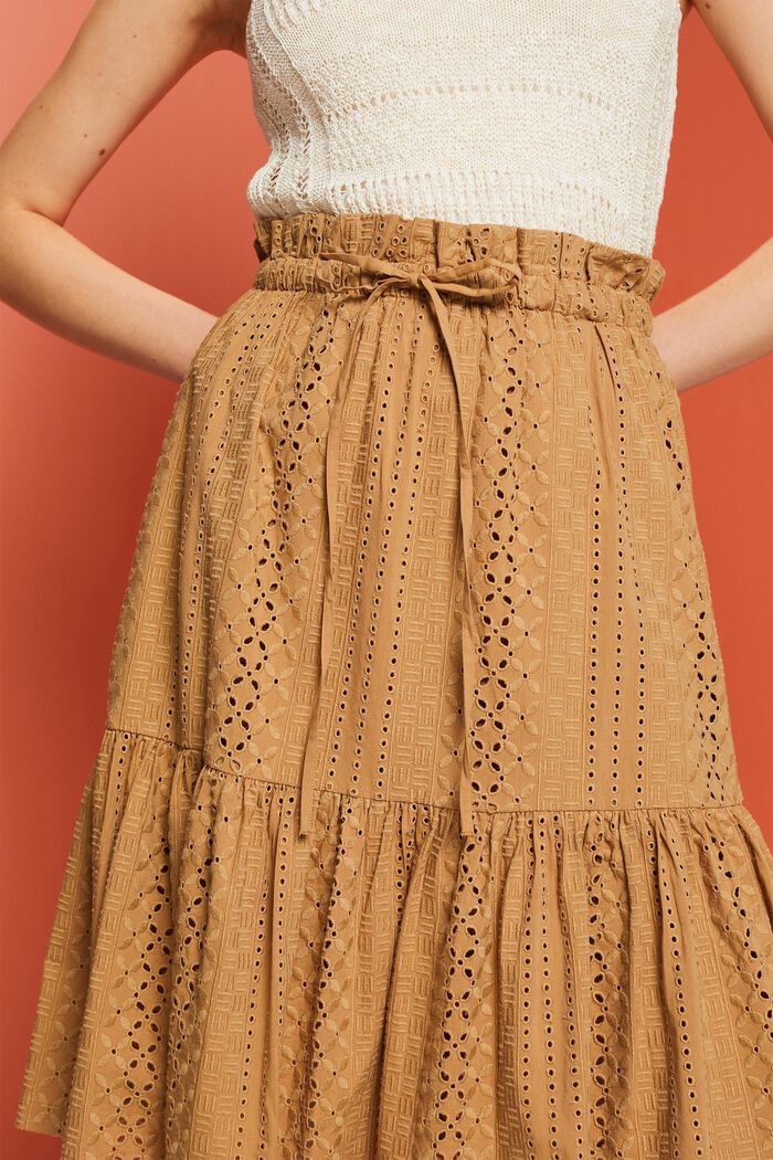 Embroidered skirt, LENZING™ ECOVERO™, KHAKI BEIGE, detail image number 2