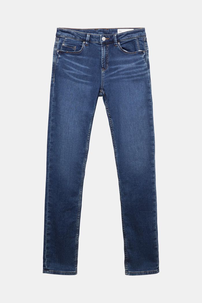 Stretch jeans made of blended organic cotton, BLUE MEDIUM WASHED, detail image number 7