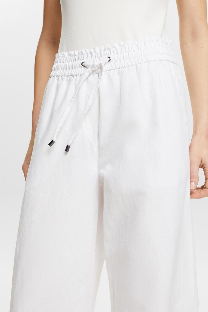 Cotton-Linen Pants, WHITE, detail image number 4