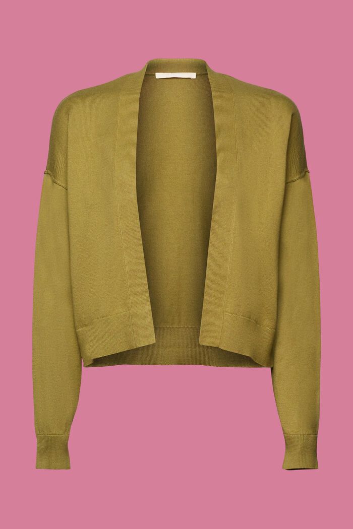 Open knit cardigan, 100% cotton, PISTACHIO GREEN, detail image number 6
