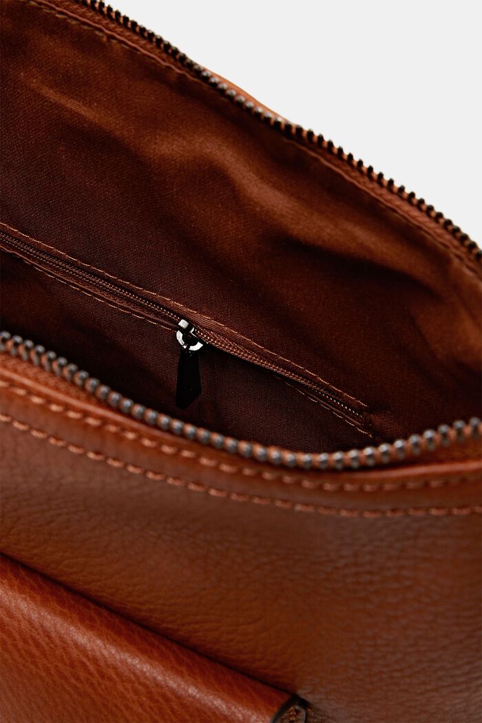 Faux leather shoulder bag, RUST BROWN, detail image number 3