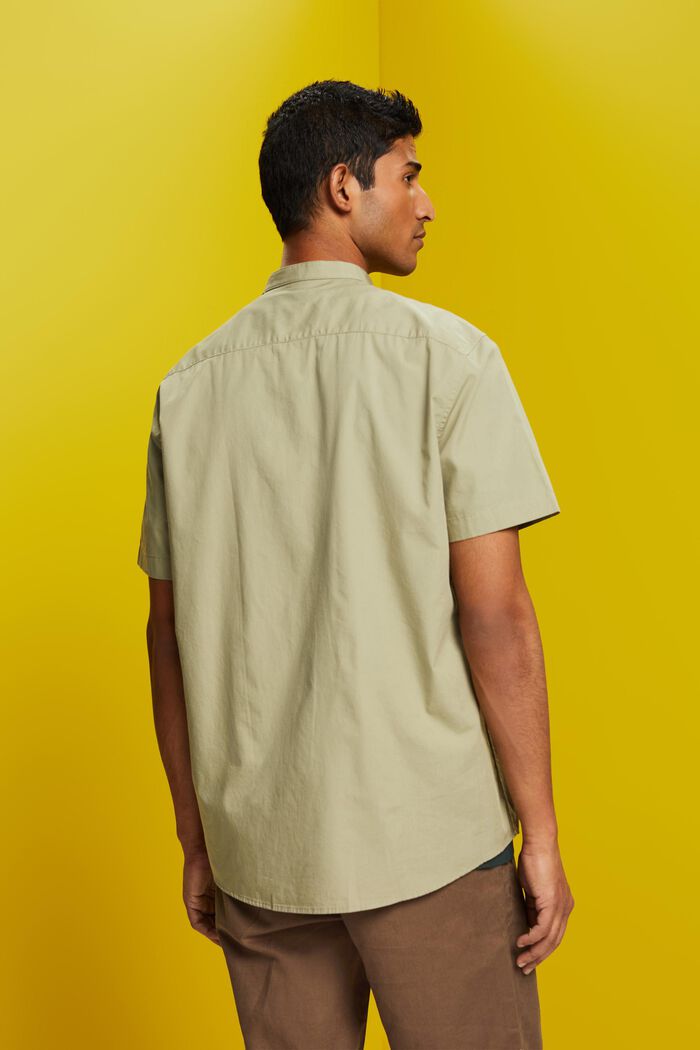 Cotton Stand Collar Shirt, LIGHT GREEN, detail image number 3