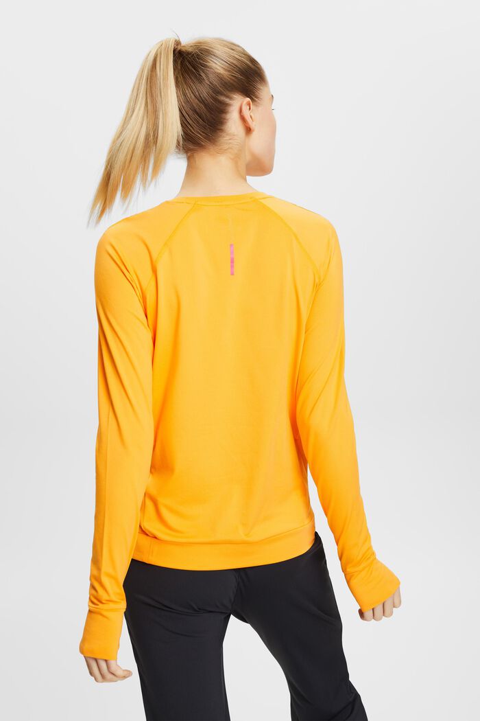 Long-sleeved sports top with E-Dry, GOLDEN ORANGE, detail image number 3